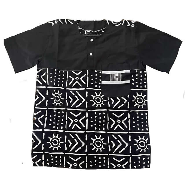Chemise en coton Bogolan et tissu traditionnel 👔✨